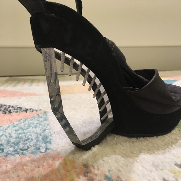 All Saints Spitalfields Lucite Wedge Sandals-Size 37 - Picture 2 of 16